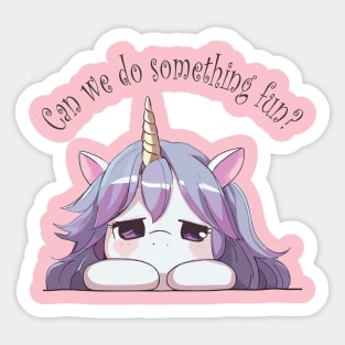 Bored Unicorn Sticker